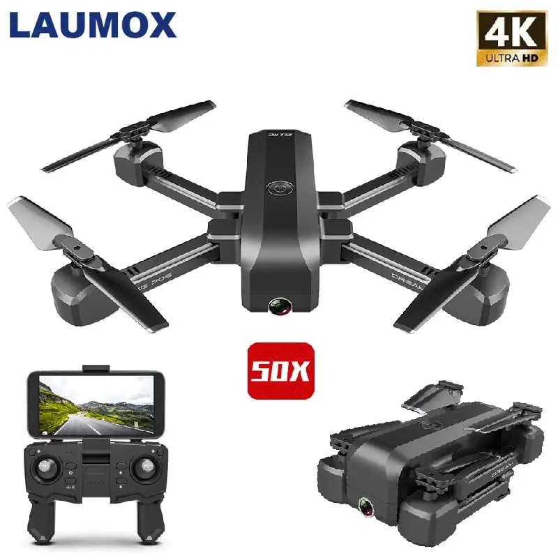 Радиоуправляемый Дрон LAUMOX SG706 4K HD двойная камера Квадрокоптер Wi Fi FPV 50X раз зум