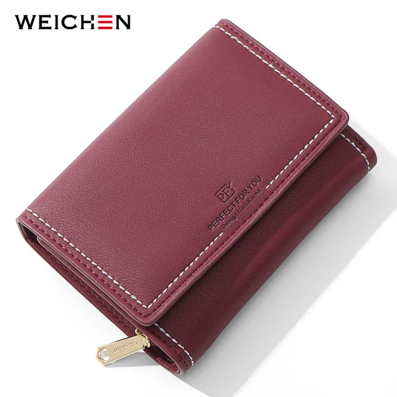 WEICHEN 14 отделений держатель для карт Много отделов кошелек кожа на молнии кошельки