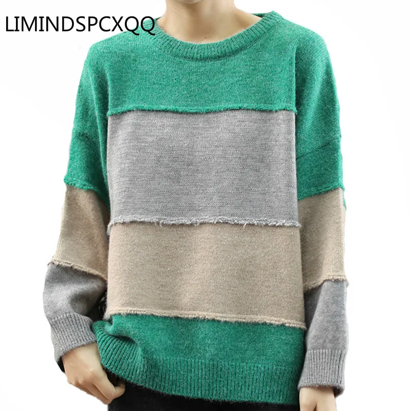 

2021 Winter European Fashion Style Jumpers Ladies Casual Pullovers Female Women Knitted Loose Sweaters Vintage Streetwear Top