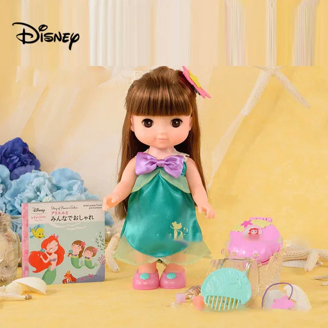 023ariel no box Белоснежка Принцесса игрушка фигурки Рождественская игрушка подарок Дисней оригинальная Принцесса Золушка фигурка модель игрушки для девочек на день рождения - Цвет: 023ariel no box