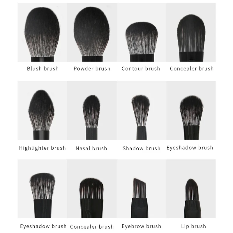 12 шт./компл. Кисть для макияжа Рассыпчатая пудра румяна губ набор кисточек глаз