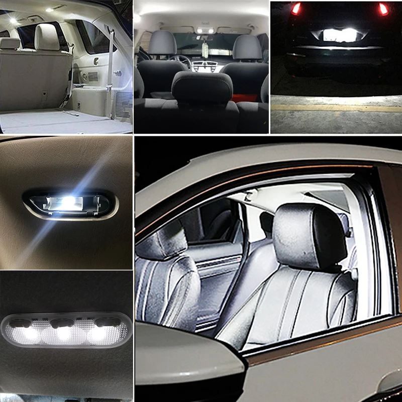 

NLpearl 2x Signal Lamp C5W Led 31mm 36mm 39mm 41mm C10W Festoon Led CSP SMD Car Interior Lights Dome Reading Light 12V White