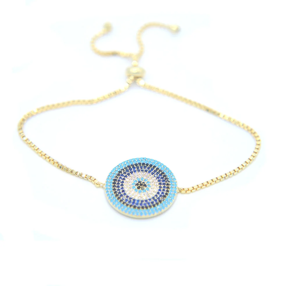 Роскошные бриллиантовые золотистые браслеты круглой формы с большими глазами