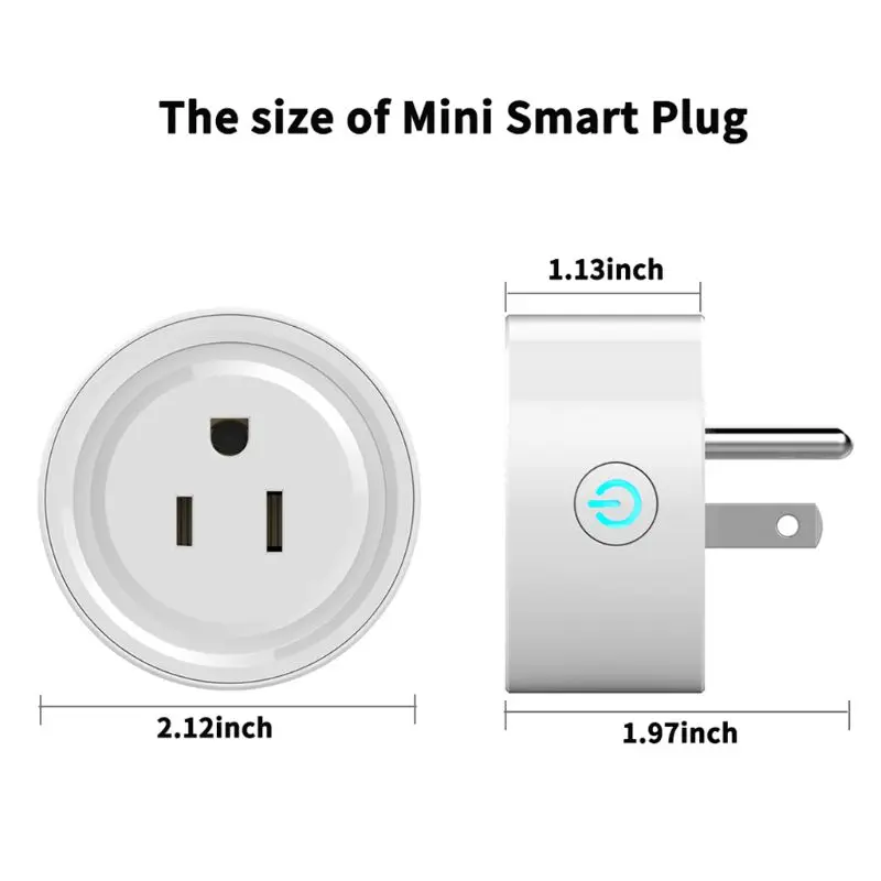 Мини Wi-Fi умная розетка работает с Alexa, Google Home, только 2,4G Wifi, не требуется концентратор,(4 упаковки