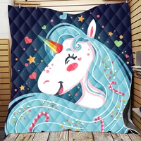 unicorn blanket cartoon blue flower sherpa blanket for kids girls purple unicorn thin quilt on bed blanket for bed