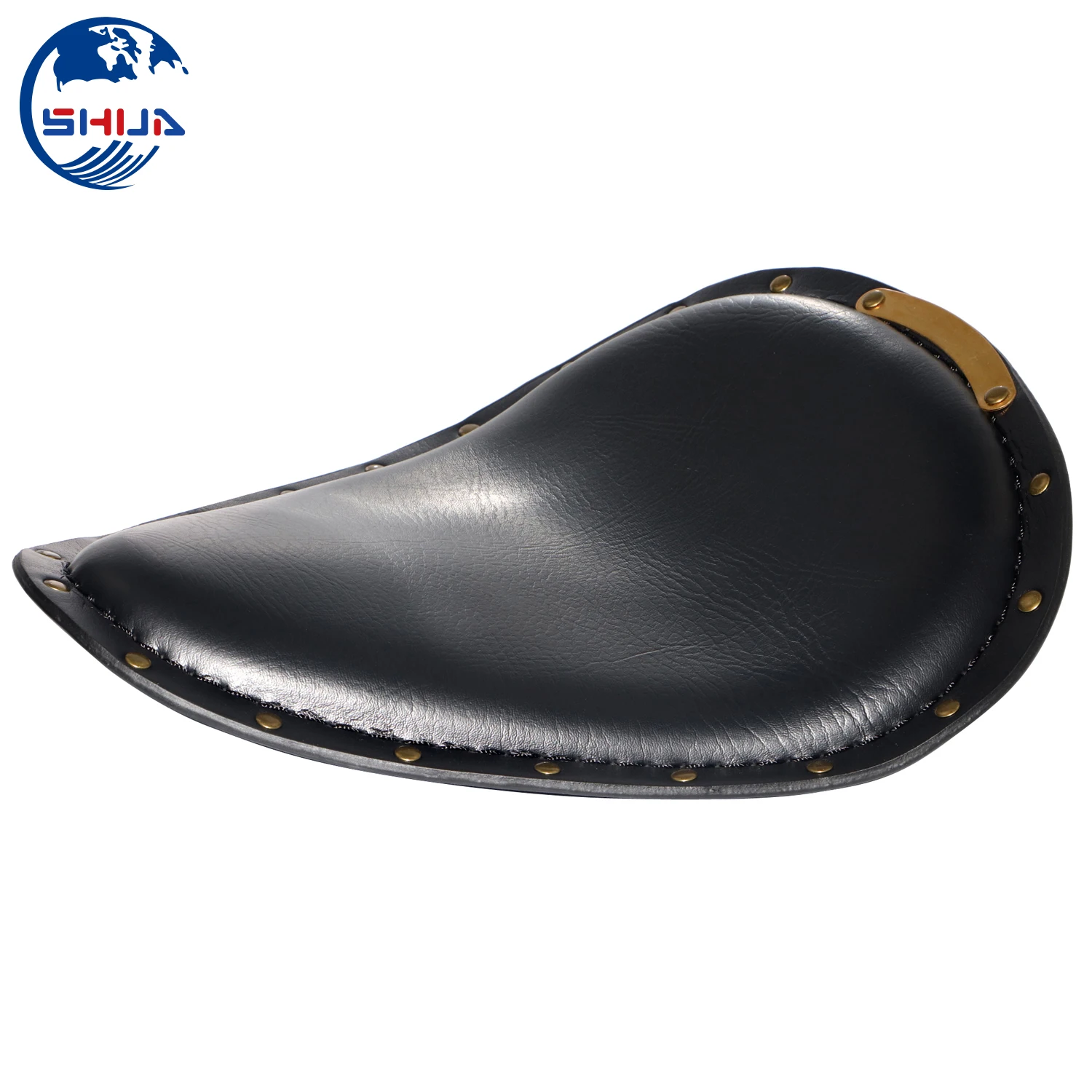 Мотоциклетное винтажное Черное Кожаное медное сиденье для водителя с заклепками