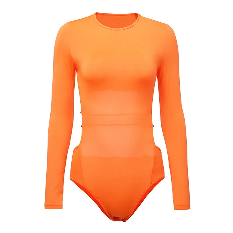 Топы с круглым вырезом и длинными рукавами для женщин мода 2019 тонкие открытой