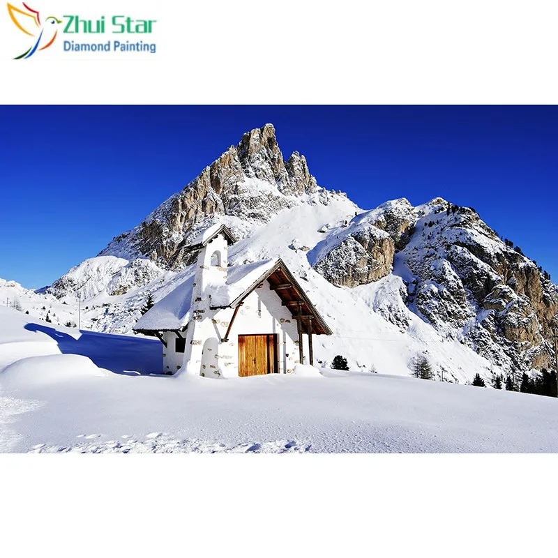 

Zhui star Full Square 5D DIY Diamond Painting "Snow Mountain" Embroidery Cross Stitch Mosaic Home Decor Gif WDY