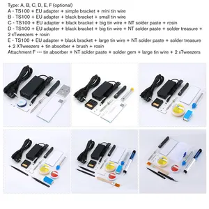 TS100 65 Вт мини Электрический паяльник набор цифровой oled-дисплей температура регулируемая с припоя подставка паяный фитиль набор