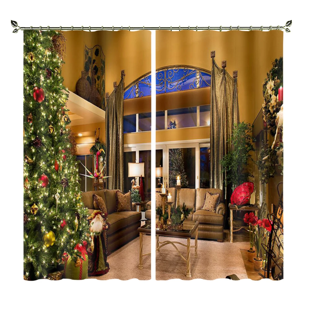 

Picture Of Christmas Decorated Living Room Export Products Blackout Heat Insulation Curtains Suitable For Bedroom Christmas
