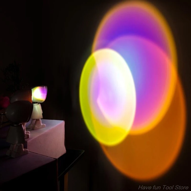 

Robot Rainbow Led Floor Light USB Charged Sunsets Projection Living Room Stand Light Bedroom Atmosphere Floor Lamp M06 21