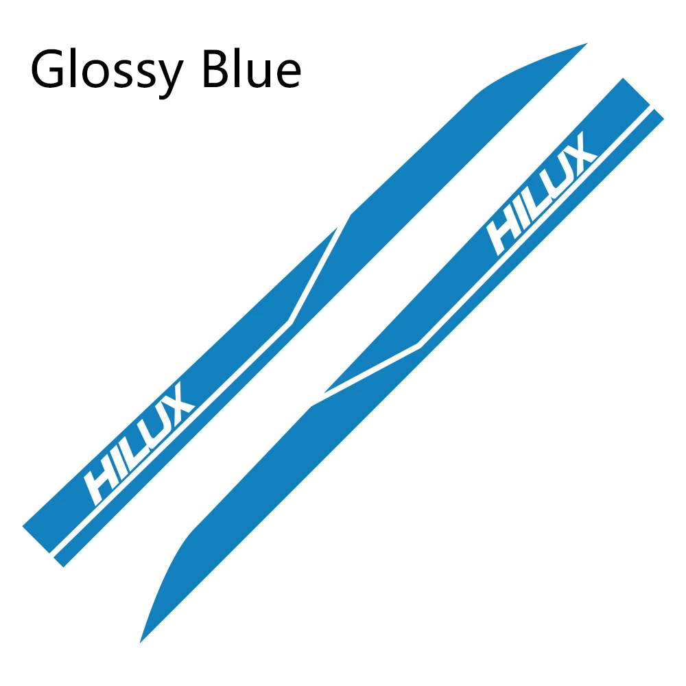 Glossy Blue 2 шт. боковые наклейки на двери автомобиля для Toyota Hilux Revo Vigo Автомобильная виниловая пленка DIY Наклейка спортивный стиль автомобильные принадлежности для тюнинга - Название цвета: Glossy Blue