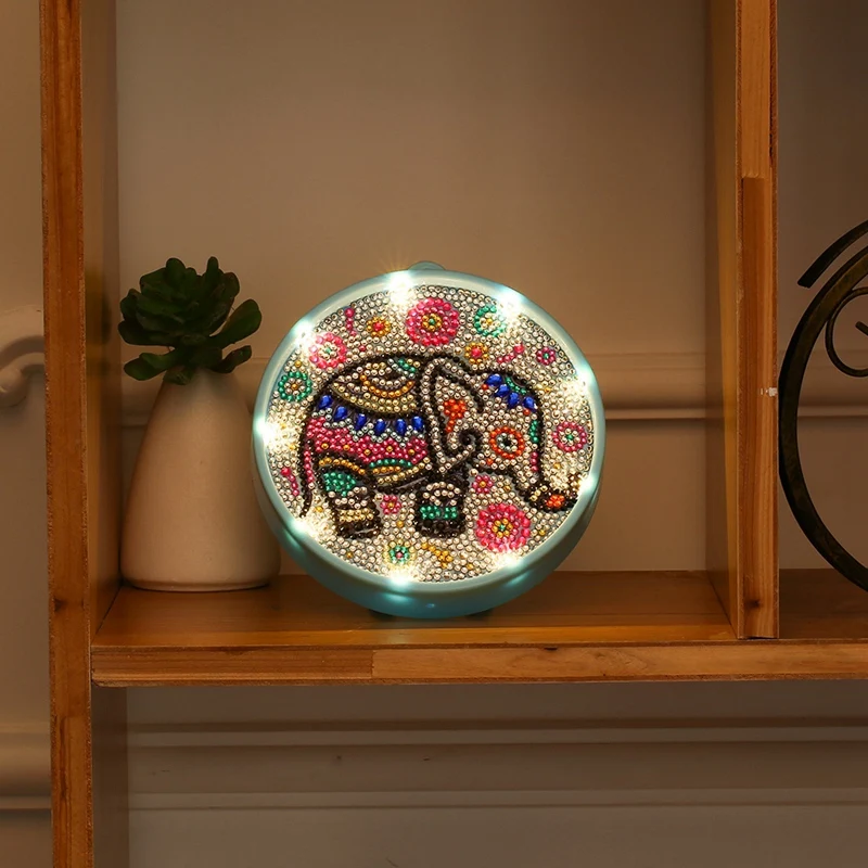 DIY ручной работы Алмазная картина бриллиант в форме светодиодный ночной