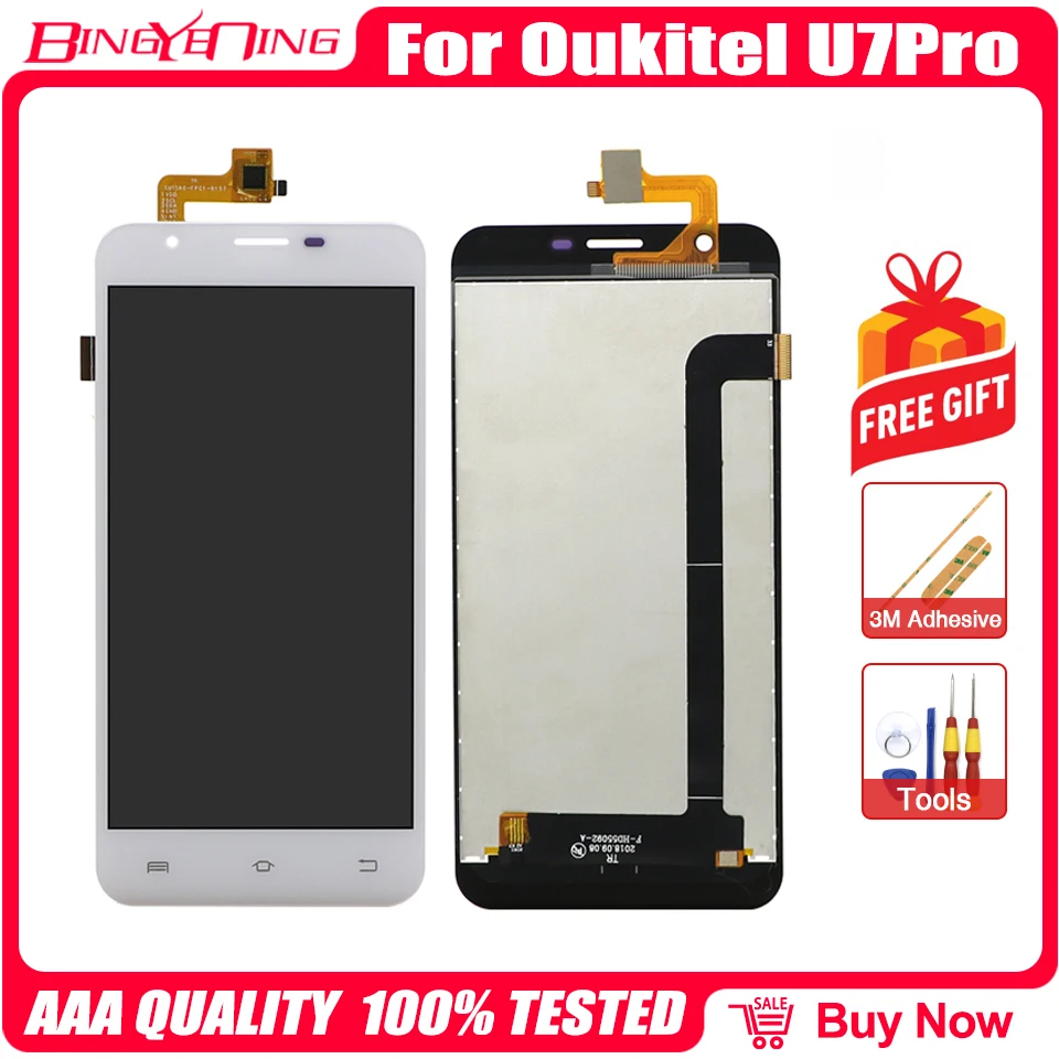 BingYeNing 100% тест для Oukitel U7 Pro сенсорный экран и ЖК дисплей сменный в сборе|Экраны
