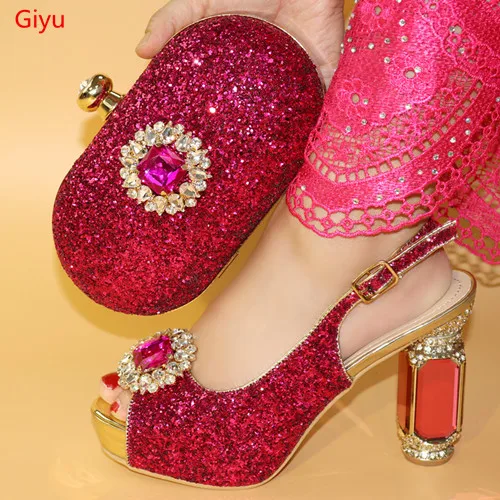 Doershow/красивые фиолетовые итальянские туфли с сумочкой в комплекте комплект из