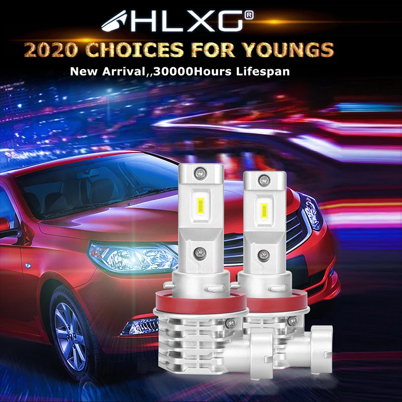 Светодиодная лампа HLXG для автомобиля 2 шт. мини-размер H11 Новое поступление 4300 К