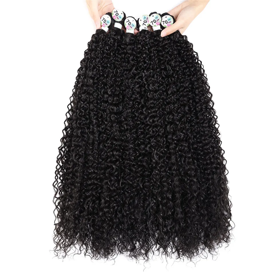 

Fake Hair Kinky Curly Long Natural Synthetic Hair Bundles Extension Loose Deep Wave Bundles 16-20inch Free Shipping Fashion Icon