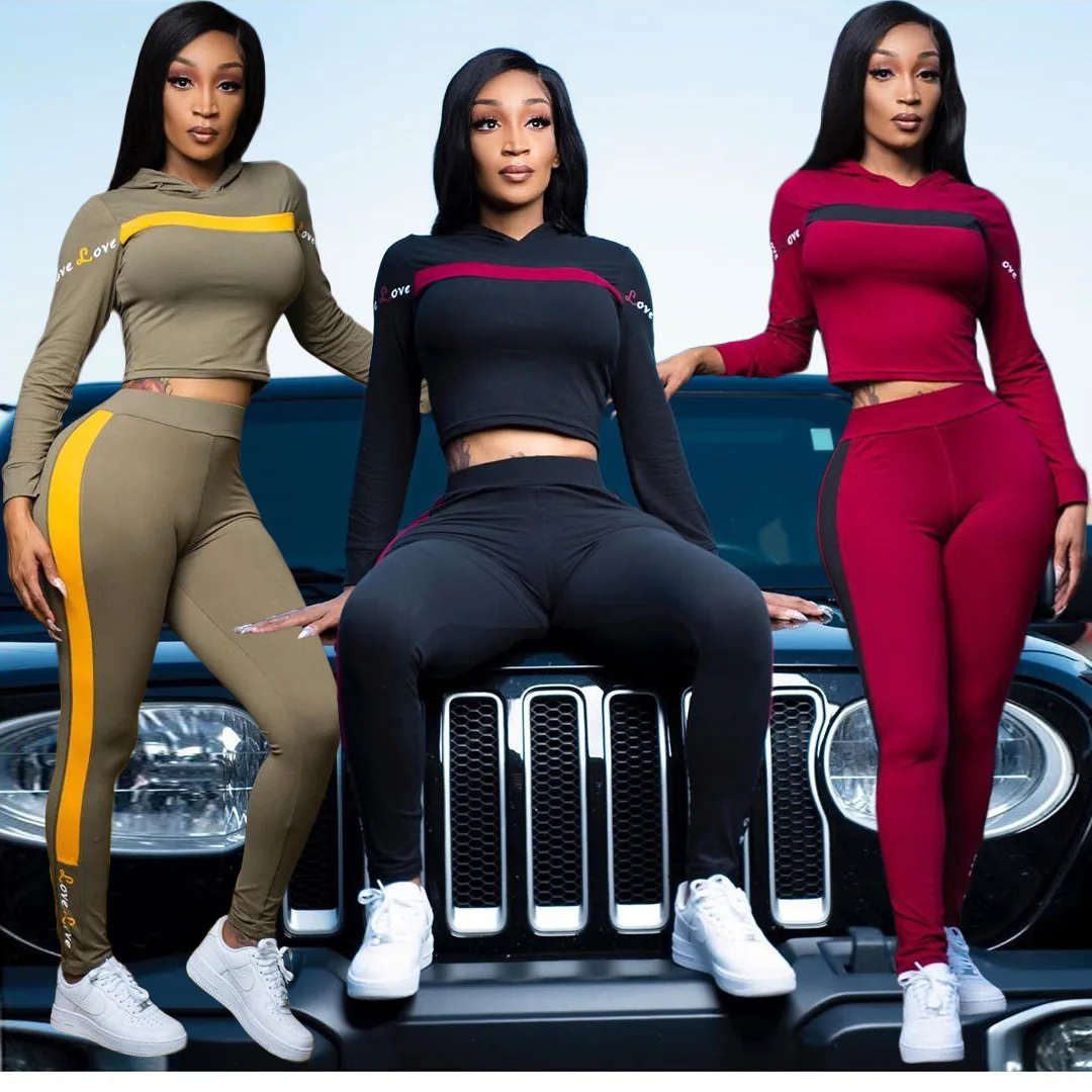 

DL8035 Wholesale Items Fashion Solid Zipper Up Fitted Women Woman Outfit Outfit 2 Two Piece Set Long Sleeve Velvet Tracksuit Set