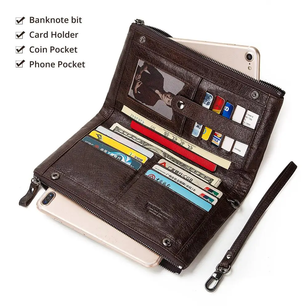 Дизайнерские мужские кошельки известного бренда Длинный кошелек из натуральной