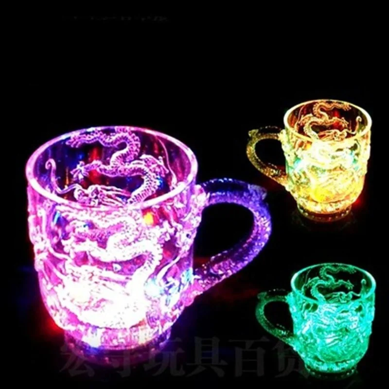 

Creative Acrylic Pour Water and It Will Light Up, Induction New Dragon Cup Colorful Luminous Mug, Beer Mug, New and Peculiar