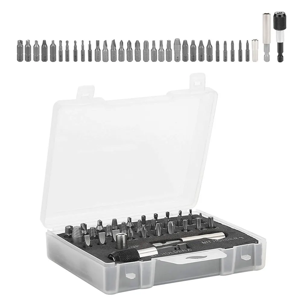

33Pcs HSS Damaged Screw Extractor Set for Broken Screw Broken Bolt Extractor Screw Remover Kits Bolt Stud Remover Bit Holder