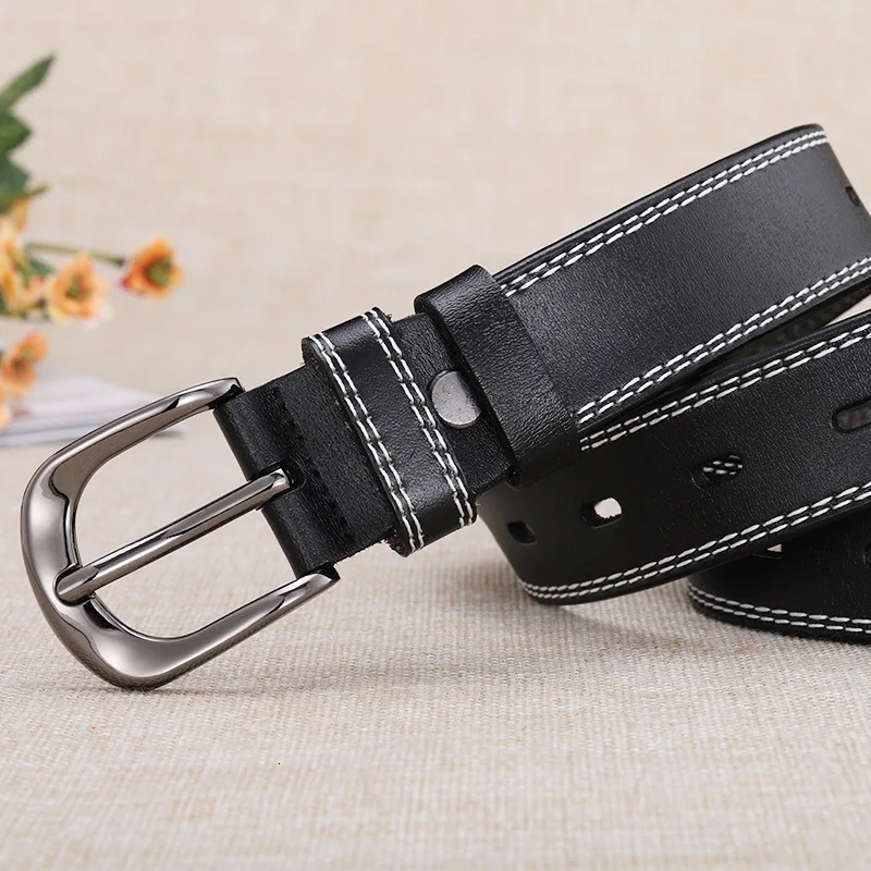 

High quality Genuine leather belt luxury Pin buckle designer 100% cowhide belts Women new fashion Strap Jean for men cowboy belt