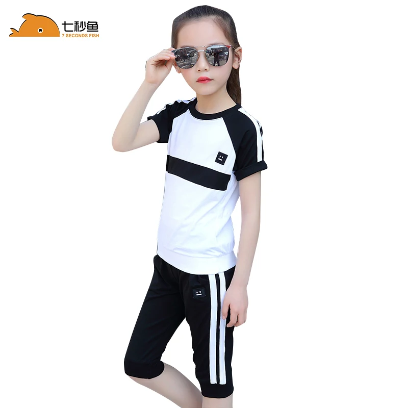 Летняя одежда для маленьких девочек комплект одежды спортивные летние комплекты