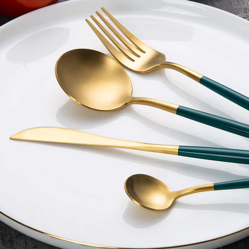 Набор матовой столовой посуды из нержавеющей стали 304 24 шт.|Столовые сервизы| |