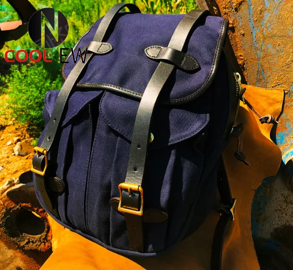 

CD70262 Cidu Size 34x 39 X 11cm Super Quality Backpack Genuine Cowhide & 22oz Wax Canvas Water Proof YKK Zipper Bag