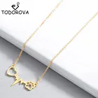 Todorova ожерелья из нержавеющей стали для женщин Lover's Cats лапы Love Heart ECG подвеска в форме сердца ожерелье ювелирные изделия для помолвки