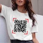 Футболка женская harajuku с принтом и QR-кодом, летняя одежда для женщин, футболка с коротким рукавом