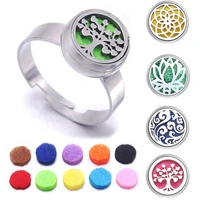 new 316l stainless steel tree of life amulet ring aromatherapy perfume diffuser womens ring mens charm jewelry variety choices