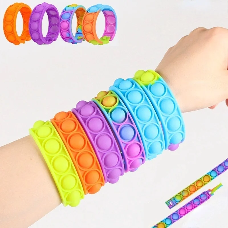 Милый пузырьковый браслет с затемнением игрушки для декомпрессии детей Детский