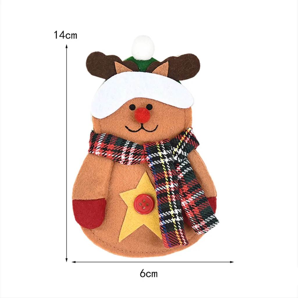 Новогодний Карманный держатель в виде Санты шапки оленя сумка для домашвечерние