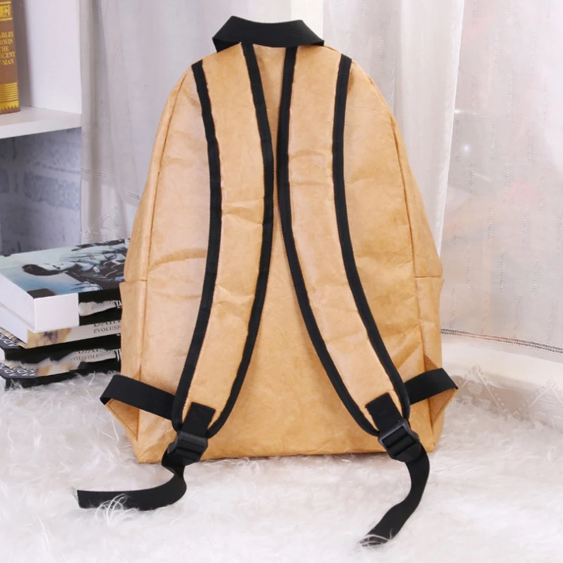 

Unisex Backpack Kraft Paper Student School Bag Multifunctional Large Capacity Washable Tear-Resistant Environmentally