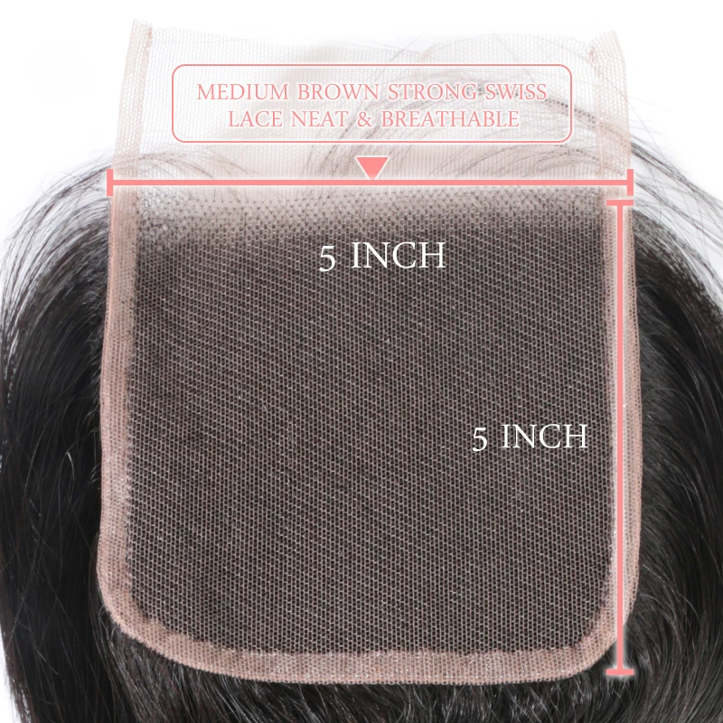 Застежка для волос Addbeauty 5x5 прямые волосы с кружевом и Реми черных женщин