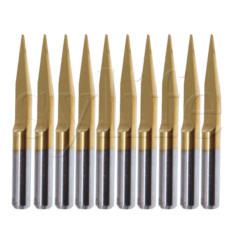 10 шт. биты с титановым покрытием для гравировки печатных плат и ЧПУ 0 3 мм