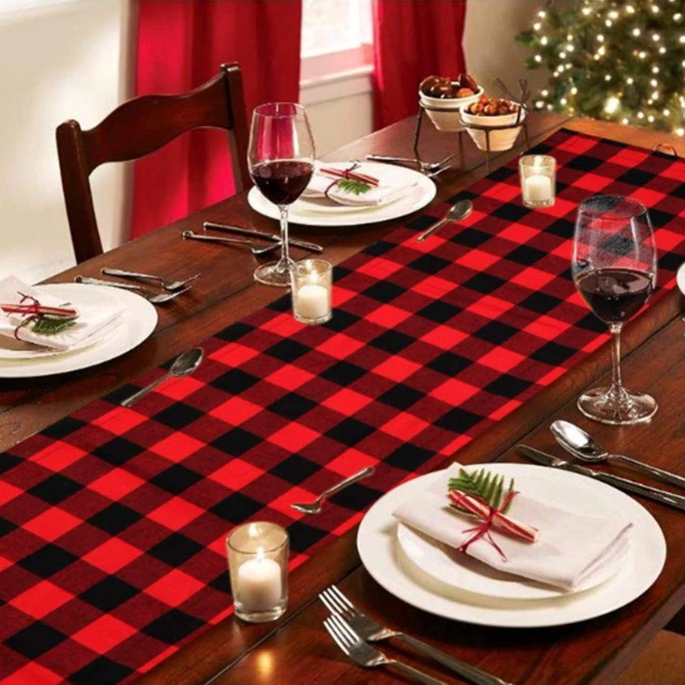 INS хлопковая скатерть Рождественский стол флаг черно белый клетчатый Скатерть