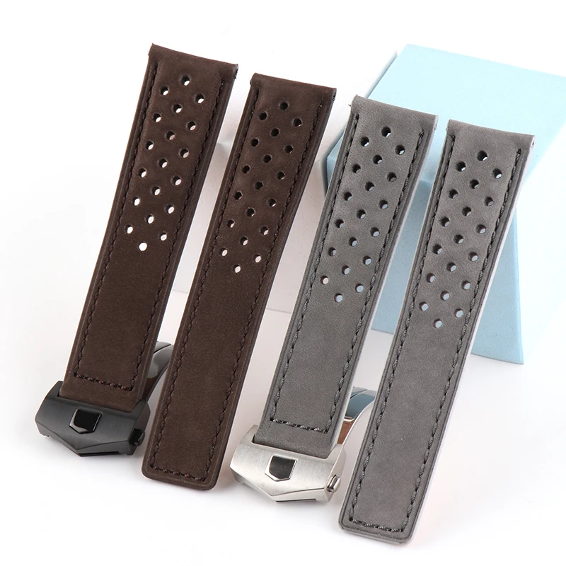 Ремешок для часов 22 мм мягкий черный и серый браслет со стальной застежкой с