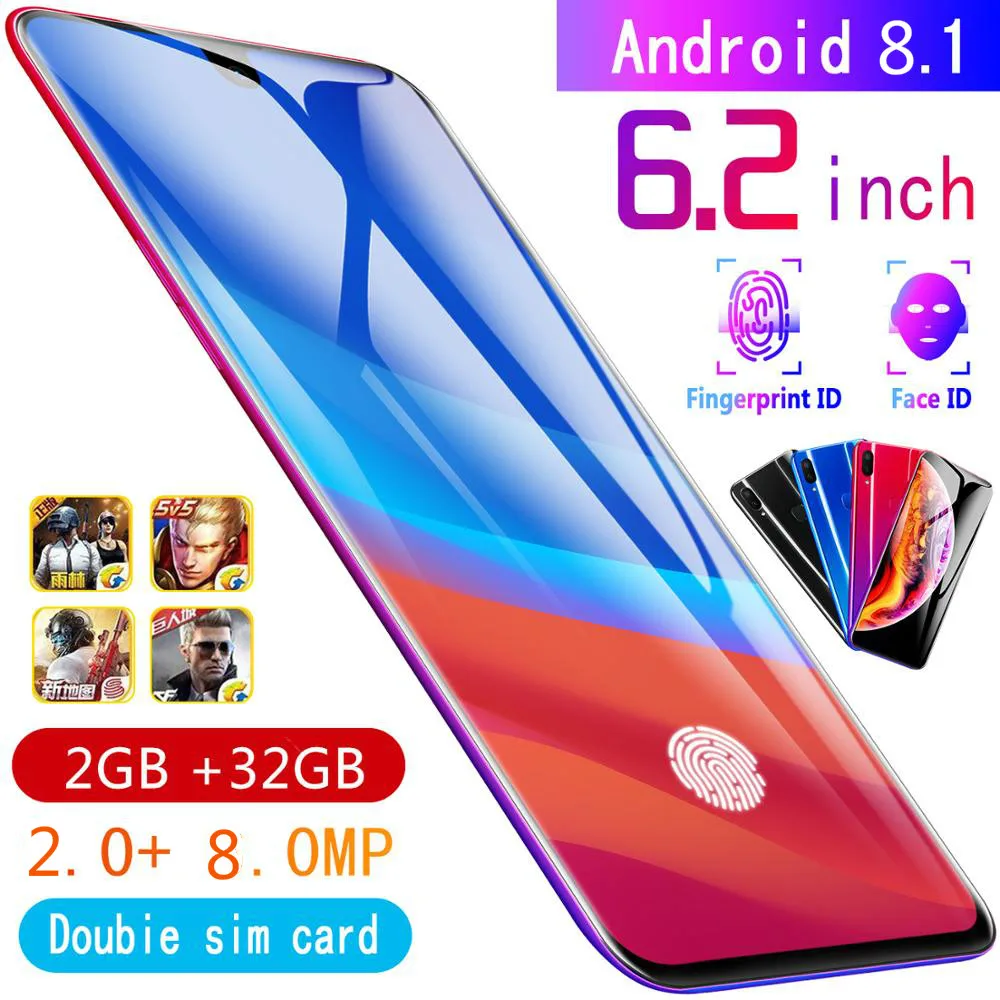 2 ГБ + 32 Гб Смартфон CHAOAI X23 6 дюйма разблокированный мобильный android 8 1 ядер HD камеры