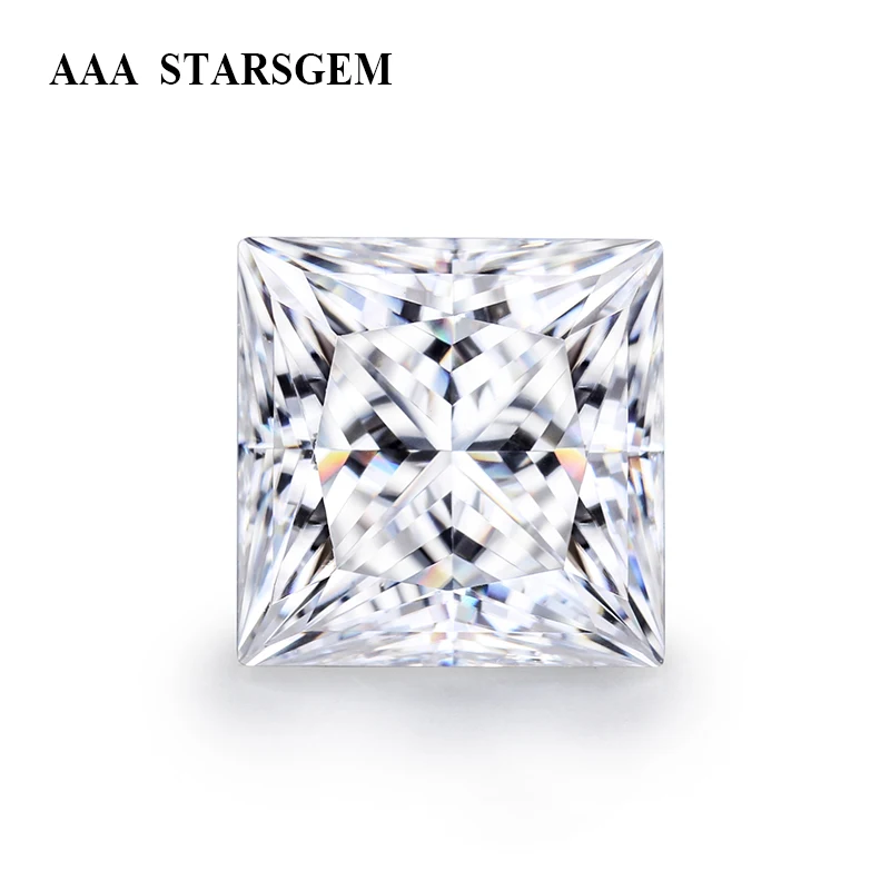 AAA Starsgem Квадратной Формы Огранка принцесса 5x5mm 12x12mm DEF белый цвет Moissanite Свободный