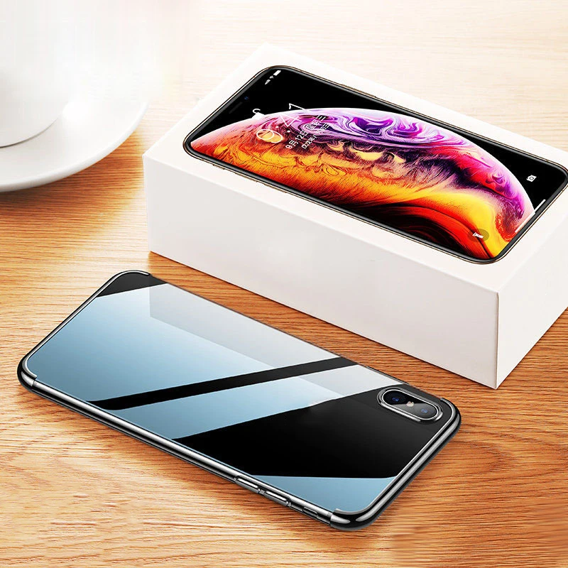 Роскошный чехол с гальваническим покрытием для iPhone 12 11 Xr X XS Max тонкий мягкий