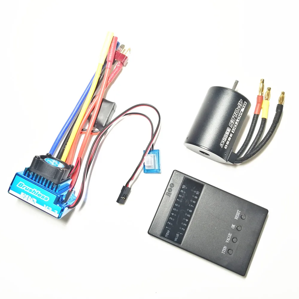 3650 3900KV бесщеточный двигатель & 45A 60A 80A 120A ESC программирующая карта радиатор Combo для