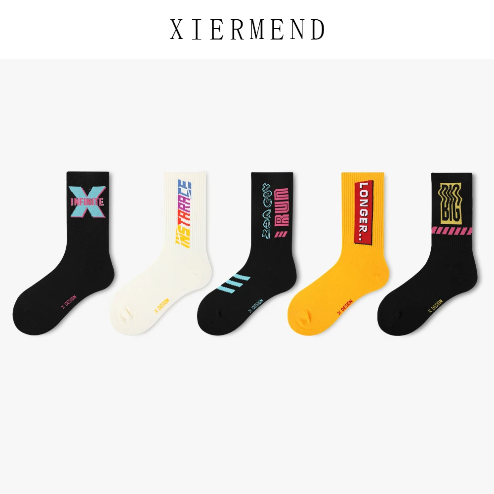 10 pieces = 5 paris Original socks for women socks for high street ins tide hip-hop letters in sports skateboard stockings