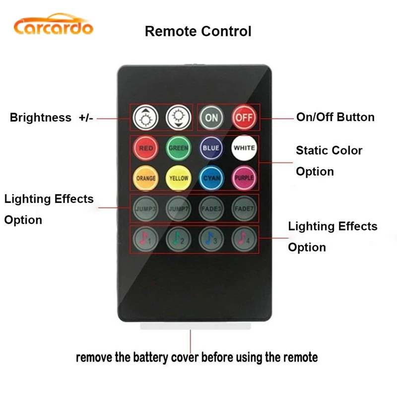 Carcardo 1 комплект голоса Музыка Управление светодиодный Атмосфера неоновый