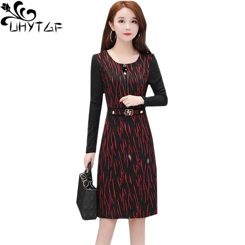 

Платье женское осеннее в полоску, с длинным рукавом, 4XL