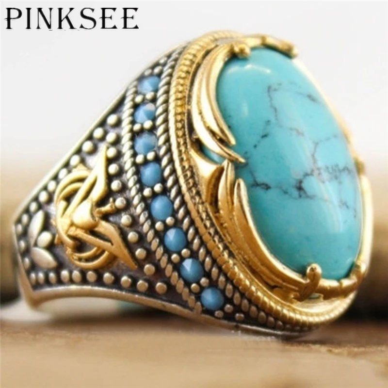 Pinksee 2020 богемное этническое стильное большое овальное кольцо из натурального