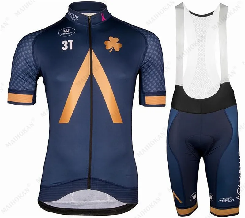 

AQUA 2021 New Cycling Jersey Bib Set MTB Uniform Bike Clothing Quick Dry Bicycle Wear Clothes Mens Short Maillot Culotte