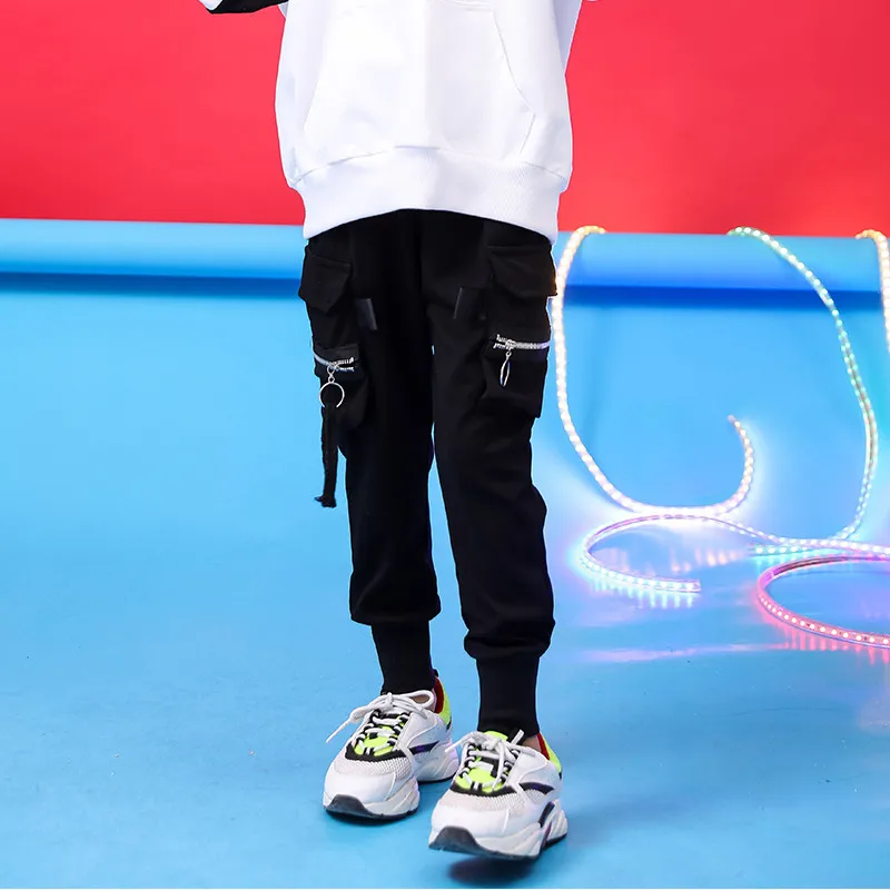 Pants Одежда для мальчиков, костюм, осенне-зимняя одежда для малышей, длинный плащ с капюшоном в стиле хип-хоп для мальчиков, детский трикотажный костюм, От 4 до 18 лет - Цвет: Pants