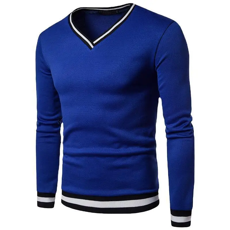 

New Autumn Men Casual Vintage Mixed Color Cotton Fleece Sweater Pullovers Men Winter V-Neck Fashion Warm Thick Jacquard Sweaters